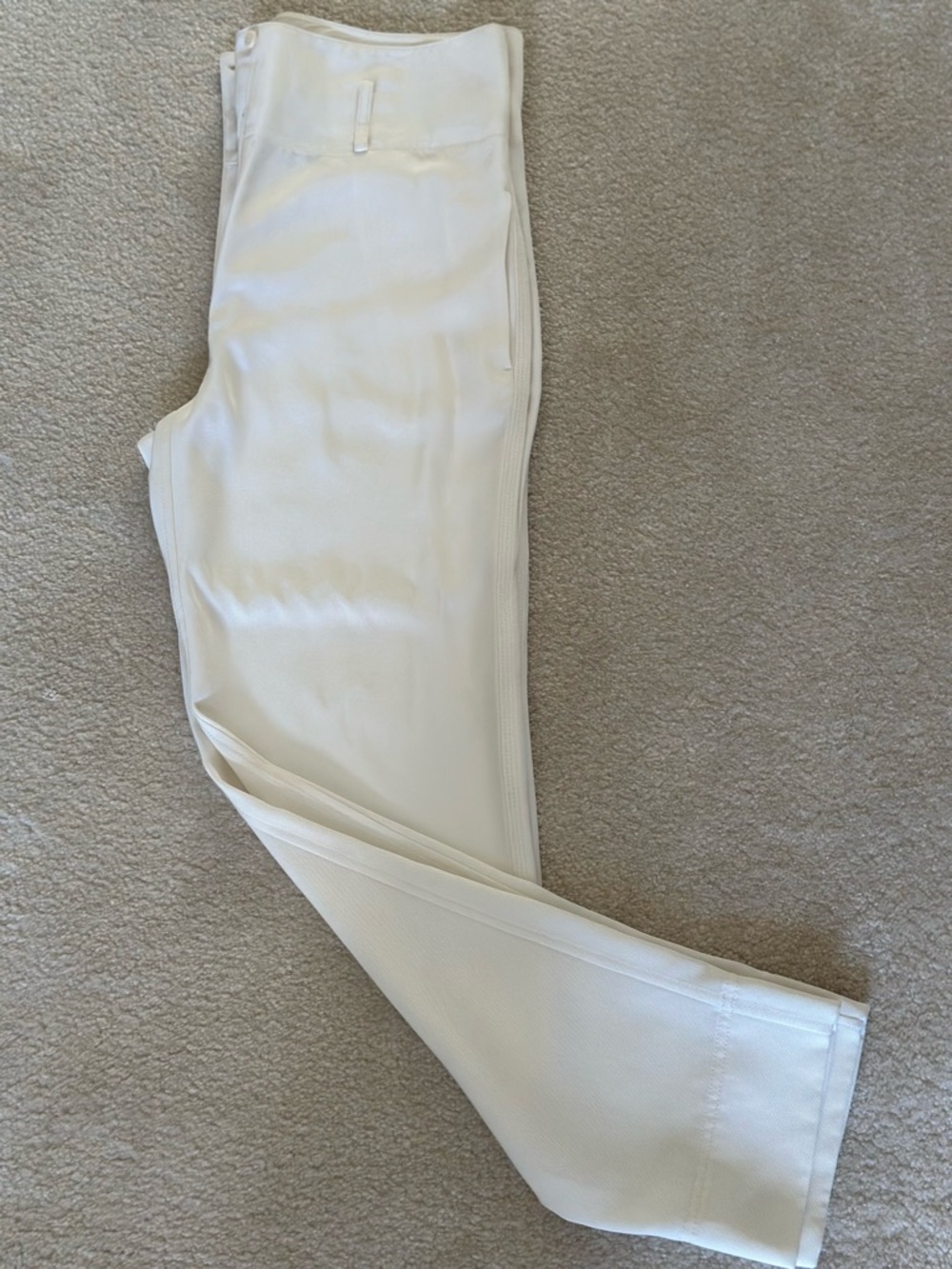Theory Cream Straight-Leg Pants